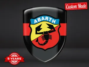 Fiat Abarth Sticker Résine Édition Course Étiquettes Dômes Supérieures